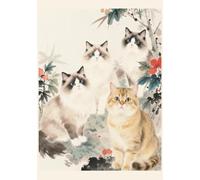 Ragdoll & British Shorthair Cat Notebook: A5 Lined Journal with Watercolor Cats in a Nature Scene (120 Pages, 5.83 x 8.27 Inches)