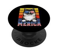 Ragdoll Cat 4th of July Merica American Mericat Cats Lovers PopSockets PopGrip Adhesivo