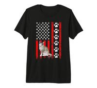 Ragdoll Cat 4th of July Patriotic American Flag Paws Lover Camiseta Premium