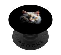 Ragdoll Cat Face Arte realista de la oscuridad PopSockets PopGrip Adhesivo