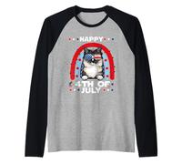 Ragdoll Cat Happy 4th of July Patriotic American Cats Lover Camiseta Manga Raglan
