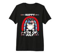 Ragdoll Cat Happy 4th of July Patriotic American Cats Lover Camiseta Premium