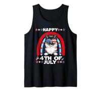 Ragdoll Cat Happy 4th of July Patriotic American Cats Lover Camiseta sin Mangas