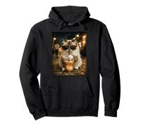 Ragdoll Gato Bebiendo Café Helado Animal Divertido Sudadera con Capucha