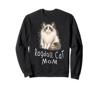 Ragdoll Gato Mamá Doodle Gatos Amante Dibujado A Mano Arte Caótico Sudadera
