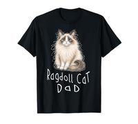 Ragdoll Gato Papá Doodle Gatos Amante Dibujado A Mano Arte Caótico Camiseta