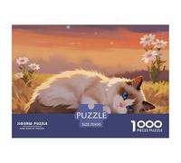 Ragdoll Puzzle 1000 Piezas Gato Lindo Mascota, Diversión Rompecabezas De Bricolaje, Juego Familiar, Regalo, para Adultos Y Niños A Partir De 12 Años 70x50cm/1000pcs