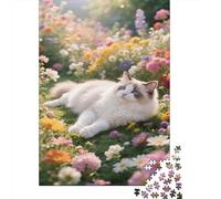 Ragdoll Puzzles 1000 Piezas Adecuado para Adultos Puzzle Difícil Ragdoll Decoración del Hogar Retos Educativos Puzzle Bonito Regalo 1000pcs (75x50cm)