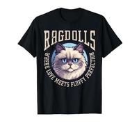 Ragdolls Where Love Meets Fluffy Perfection Cat Lover Owner Camiseta gráfica económica, Hombre, Negro, L