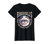 Ragdolls Where Love Meets Fluffy Perfection Cat Lover Owner Camiseta gráfica económica, Mujer, Negro, XS
