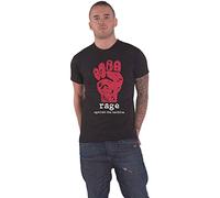 Rage Against The Machine Camiseta roja Fist Band Logo Nuevo Oficial Unisex Size S, Negro , S