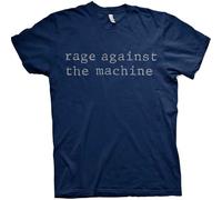 Rage Against The Machine Original Logo Hombre Camiseta Azul Marino M, 100% algodón, Regular