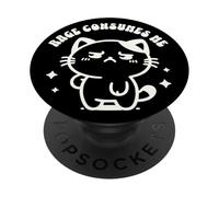 Rage Consumes Me Funny Kitten in a Hammock Cute Cat Ironic PopSockets PopGrip Adhesivo