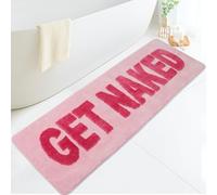 Ragelion Alfombra de baño Get Naked Bath Mat 50 cm x 150 cm Alfombra de baño Negro Rosa Alfombra de baño Alfombra de baño Alfombra de baño Antideslizante Lavable (Rosa, 150 x 50cm)