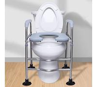 RAGGZZ Asiento de Inodoro Elevado, Elevador de Asiento de Inodoro Elevado con Asas Patas de Altura Ajustable para Inodoros Marco de Seguridad de Asistencia para Baño de Alta Resistencia de 300 Libr