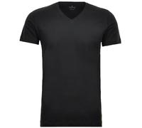 RAGMAN 2 camisetas para hombre pack doble bodyfit con cuello en V, Negro-009, M