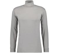 RAGMAN Camiseta básica de cuello alto de manga larga para hombre, Gris piedra triturada-274, S