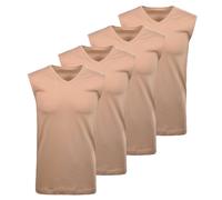 Ragman Camiseta Interior Hombre 4 Unidades Algodón Cuello V Blanco Beige