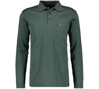RAGMAN Polo de manga larga para hombre, verde bosque, L