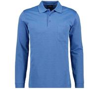 RAGMAN Polo de punto suave para hombre con bolsillo en el pecho, manga larga, Aqua-702, XL