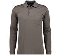 RAGMAN Polo de punto suave para hombre con bolsillo en el pecho, manga larga, Taupe Dark 867, S