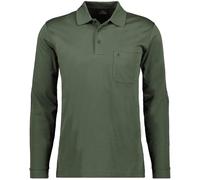 Ragman Polo de Punto Suave para Hombre con Bolsillo en el Pecho, Manga Larga, Tomillo-348, XL