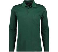 RAGMAN Polo de punto suave para hombre con bolsillo en el pecho, manga larga, verde oscuro, 3XL