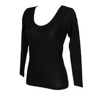 RAGNO Camisola Mujer Camiseta Manga Larga 85% Lana Merino y 15% Seda Articulo 074029, 020 Nero, 5-Quinta (EU L - F 4 - USA M - GB 36)