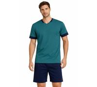 RAGNO Pijama hombre corto 100% algodón camiseta V art UA24NE - 50, verde bosque