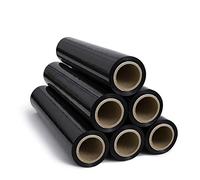 RAGO® Film Negro para Embalar 6 piezas 150m I Rollos de Plastico 900g I Papel Film para Embalar I 7,5 x 7,5 x 40 cm I Rollos de Plastico Embalaje 0,9 Kg