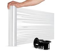 RAGO® Film Transparente para Embalar 150m I Rollos de Plastico I Film para Embalar 0,85 kg (7,5 x 7,5 x 40 cm) Papel film I Rollos de Plastico para Embalar+dispensador