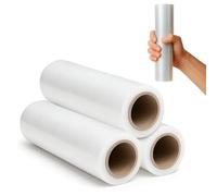 RAGO® Film Transparente para Embalar 25 cm I 3 Rollos I Film para Embalar 300 g con Mandril Ø38 mm I Papel Film Flexible para Protección de Muebles & Cajas