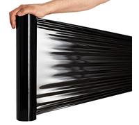 RAGO® Película de estiramiento negro 130 m 7,5 × 7,5 × 40 cm Película estirable Polietileno (PE) Película negra embalaje I rollo embalaje paquete paquete 130 m