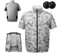 RAGOPILEN Chaqueta con Ventilador, Chaleco de refrigeración eléctrico for Hombres con 2 Ventiladores de 5,4 V, Varios tamaños(Style 4,M)