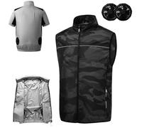 RAGOPILEN Chaqueta con Ventilador, Chaleco de refrigeración eléctrico for Hombres con 2 Ventiladores de 5,4 V, Varios tamaños(Style 8,XL)