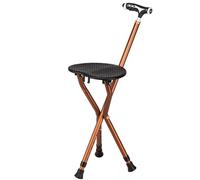 RAGOPILEN Silla Plegable, Bastón 2 en 1 con Asiento y luz LED, Ajustable de 87 a 107 cm, Plegable, 100 kg