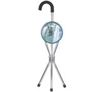 RAGOPILEN Silla Plegable, Bastón con Asiento Cuadrado o Redondo 150 kg(Round Stool)