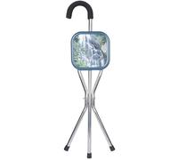 RAGOPILEN Silla Plegable, Bastón con Asiento Cuadrado o Redondo 150 kg(Square Stool)