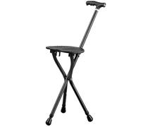 RAGOPILEN Silla Plegable, Taburete de caña Ajustable con luz LED 24x84-96cm Negro Rojo(Black Color)