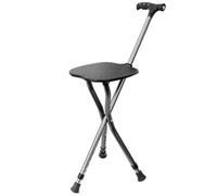 RAGOPILEN Silla Plegable, Taburete de caña Plegable 2 en 1 con Puntos de Masaje con luz LED, Color Negro, 24 x (84-94) cm, 5 Marchas Ajustables, Antideslizante, Capacidad de Carga de 100 kg.