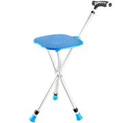 RAGOPILEN Silla Plegable, Taburete Plegable con luz, Altura Ajustable de 87 a 97 cm, Capacidad de Peso de 200 kg, Multicolor, 24 x 87-97 cm(Blue Color)