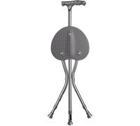 RAGOPILEN Silla Plegable, Taburete Plegable de caña 2 en 1 con 5 Marchas, Altura Ajustable y luz LED, Capacidad de 150 kg(B)