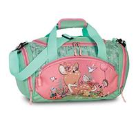Ragusa-Trade Bolsa de deporte con bonito diseño de ciervo para niños y niñas, azul turquesa/rosa, 35 x 22 x 18.5 cm