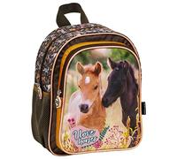 Ragusa-Trade Mochila infantil para niños y niñas, con compartimento principal y red para bebidas, varios diseños, Marrón Rosa Der24, 29 x 24 x 14 cm