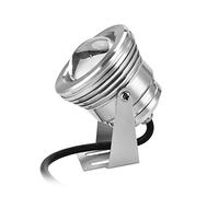 Raguso 12V 10W RGB Acuario a Prueba de Agua LED Lámpara de Foco Sumergible Luz remota Tanque de Peces Piscina Jardín Bajo el Agua(Silve)