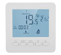 Raguso 5 Termostato de termostato Inteligente LCD programable Digital de ABS y plástico para Familia doméstica en 3.39 x 3.39 x 1.14 Pulgadas