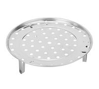 Bandeja de acero inoxidable con soporte para vapor, trípode en forma de V, pies de apoyo, rejilla de vapor universal redonda con orificios intensivos para ollas, sartenes(20cm)