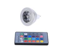Raguso Bombilla de luz LED Que Cambia de Color, MR16 3W RGB Bombillas de luz LED de Color LED 12V-24V con Control Remoto para la Escena del Paisaje Decorativo de la Fiesta de la Barra casera