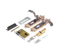 Raguso Cerradura de puerta Manija, Europeo Retro Aleación de aluminio Vintage Cerradura de puerta Interior Anti Robo Casa Cerradura Manija Muebles Hardware Seguridad con llaves