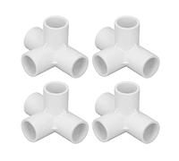 Raguso Conectores de Instalación de Tuberías de PVC de 4 Vías, 10 Uds., Empalme de Tubería de PVC de 0,8 Pulgadas, Accesorio de Codo de 4 Vías para Muebles, Conexión de Tienda, Estructura de(Blanco)